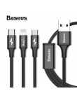 DROP-SHIPPING Baseus 3in1 kabel USB dla iPhone X 8 7 6 kabel Micro USB kabel typu C do samsung S9 S8 szybki kabel do ładowania