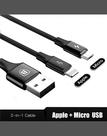 DROP-SHIPPING Baseus 3in1 kabel USB dla iPhone X 8 7 6 kabel Micro USB kabel typu C do samsung S9 S8 szybki kabel do ładowania