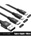 DROP-SHIPPING Baseus 3in1 kabel USB dla iPhone X 8 7 6 kabel Micro USB kabel typu C do samsung S9 S8 szybki kabel do ładowania