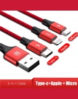 DROP-SHIPPING Baseus 3in1 kabel USB dla iPhone X 8 7 6 kabel Micro USB kabel typu C do samsung S9 S8 szybki kabel do ładowania