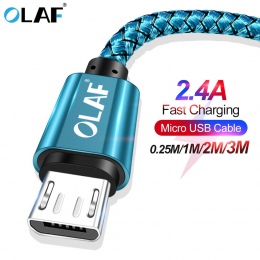 OLAF kabel Micro USB 2.4A szybkie ładowanie 1 M 2 M 3 M ładowarka USB kabel do transmisji danych dla Samsung Xiaomi microusb kom