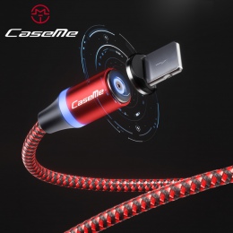 CaseMe kabel magnetyczny do Samsung Xiaomi pleciony magnes wtyczka LED typu C Micro USB dla iPhone kable szybkie ładowanie kabel