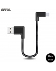 20 cm/0.2 m krótkie 90 stopni USB typu C kabel do ładowania w kształcie litery L USB-C ładowarka do telefonu kabel do samsung A3