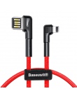 Baseus Doulbe łokcia kabel USB do telefonu iPhone XR Xs Max Xs LED 2.4A szybki kabel ładowania dla iPhone X 8 7 Plus iPad Nylon 