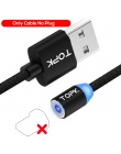 TOPK AM17 LED okrągły kabel magnetyczny i mikro kabel USB i USB typu C USB C kabel magnetyczny do ładowania dla Samsung Xiaomi H