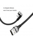 Baseus U kabel USB typu dla iPhone X xr xs max kabel do ładowania Led lekki telefon komórkowy grać w grę kabel dla iPhone 8 7 6 