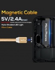 TOPK R-Line2 kabel magnetyczny 1 M i 2 M kabel Micro USB wskaźnik LED Nylon pleciony magnes kabel ładowania do Samsunga S7 krawę