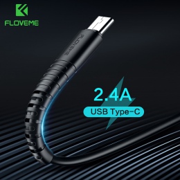 FLOVEME USB typu C 0.3 m/1 m o wysokiej wytrzymałości USB-C kabel do Samsung S9 uwaga 9 S8 2.4A przewód danych ładowarka do tele