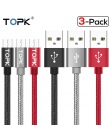 TOPK [3-Pack] Micro USB pleciony kabel nylonowy synchronizacji danych ładowarka kabel USB dla Samsung Xiaomi Huawei microusb urz