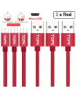 TOPK [3-Pack] Micro USB pleciony kabel nylonowy synchronizacji danych ładowarka kabel USB dla Samsung Xiaomi Huawei microusb urz