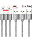 TOPK [3-Pack] Micro USB pleciony kabel nylonowy synchronizacji danych ładowarka kabel USB dla Samsung Xiaomi Huawei microusb urz