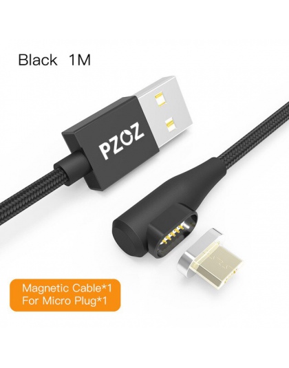 PZOZ kabel magnetyczny micro szybka ładowarka usb usb typu c dla iphone xs max xr x 8 7 plus 6 s 6 5 s 90 stopni magnetyczny kab