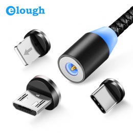 Elough El360 kabel magnetyczny do telefonu iPhone Samsung Xiaomi Huawei kabel Micro USB ładowania telefonu komórkowego magnes ła