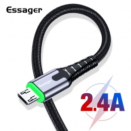 Essager LED kabel Micro USB 2.4A szybkie ładowanie dla Samsung dla Xiaomi telefonu komórkowego z systemem Android Micro USB kabe
