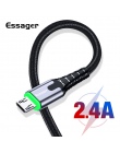 Essager LED kabel Micro USB 2.4A szybkie ładowanie dla Samsung dla Xiaomi telefonu komórkowego z systemem Android Micro USB kabe