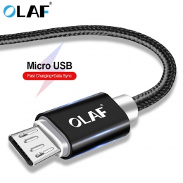 OLAF Nylon pleciony kabel micro USB 1 m/2 m/3 m/1.5 m/0.25 m synchronizacja danych USB kabel ładowarki do Samsung huawei xiaomi 