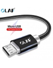 OLAF Nylon pleciony kabel micro USB 1 m/2 m/3 m/1.5 m/0.25 m synchronizacja danych USB kabel ładowarki do Samsung huawei xiaomi 