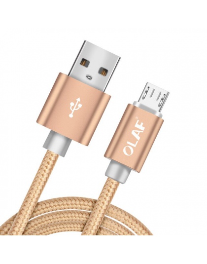 OLAF Nylon pleciony kabel micro USB 1 m/2 m/3 m/1.5 m/0.25 m synchronizacja danych USB kabel ładowarki do Samsung huawei xiaomi 