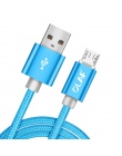 OLAF Nylon pleciony kabel micro USB 1 m/2 m/3 m/1.5 m/0.25 m synchronizacja danych USB kabel ładowarki do Samsung huawei xiaomi 