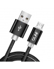 OLAF Nylon pleciony kabel micro USB 1 m/2 m/3 m/1.5 m/0.25 m synchronizacja danych USB kabel ładowarki do Samsung huawei xiaomi 