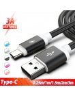 3 m 2 m Kabel Usb typu C Tipe C Kabel dla Huawei P9 P10 P20 P30 Samsung Galaxy Note8 a8s A8 A9 2018 Xiaomi ładowarka do telefonu