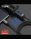 TOPK D-Line2 kabel USB typu C, napięcia i prądu typu C szybkie ładowanie danych synchronizacja USB-C kabel do Xiaomi A1 Samsung 