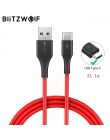 BlitzWolf 2 w 1 3A USB typu C szybki kabel danych do ładowania 3ft/0.9 m dla Oneplus 6 dla Xiaomi mi8 Mix dla Huawei USB ładowar