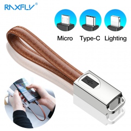 RAXFLY Micro USB kabel do Xiaomi Redmi Note 7 Samsung oświetlenie do kabla USB do iPhone XS brelok przewód ładowania typu C kabe