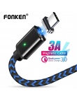 FONKEN magnetyczne kabel USB typu C 1 m 2 m 3A telefon kabel magnetyczny szybka ładowarka USB typu C przewód zasilający komórkow