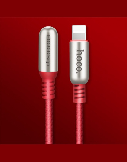 Kabel USB HOCO dla Apple 2.4A szybki kabel do ładowania ze stopu cynku 90 stopni dla Apple iPhone 8 7 6 5 X XS Max XR iPad synch