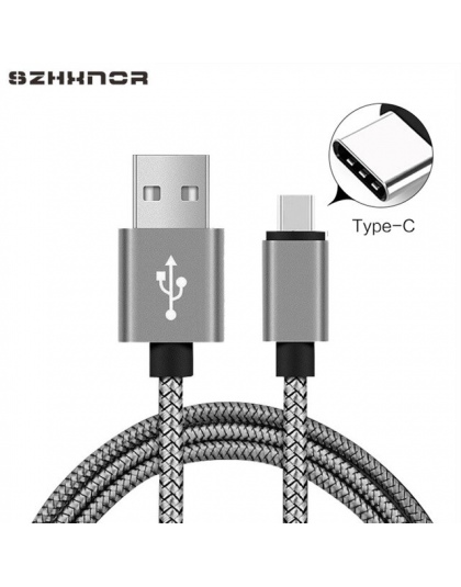 2.4A USB typu C ładowarka baterii do telefonu drut nylonowy do Samsung galaxy S9 S8 A8 2018 A7 A5 A3 2017 A720F A520F sharp Aquo