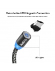 TOPK AM13 LED magnetyczny Micro USB kabel, ulepszona odblaskowe Nylon pleciony magnetyczny ładowarka kabel USB do Micro Port USB