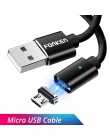 FONKEN kabel magnetyczny 3A kabel Micro USB magnes szybkie ładowanie ładowarka USB kable telefoniczne z systemem Android synchro