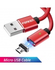 FONKEN kabel magnetyczny 3A kabel Micro USB magnes szybkie ładowanie ładowarka USB kable telefoniczne z systemem Android synchro