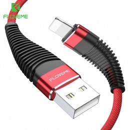 FLOVEME kabel USB do telefonu iPhone Xr Xs X 7 8 Plus 6 6 s 5S se 1 M/2 M o wysokiej wytrzymałości 2A szybkie ładowanie komórkow