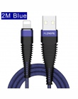 FLOVEME kabel USB do telefonu iPhone Xr Xs X 7 8 Plus 6 6 s 5S se 1 M/2 M o wysokiej wytrzymałości 2A szybkie ładowanie komórkow