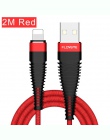 FLOVEME kabel USB do telefonu iPhone Xr Xs X 7 8 Plus 6 6 s 5S se 1 M/2 M o wysokiej wytrzymałości 2A szybkie ładowanie komórkow