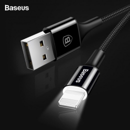Baseus oświetlenie kabel USB do telefonu iPhone X XS Max XR 8 7 6 6 s Plus 5 5S SE iPad szybkie ładowanie ładowarka przewód dany