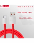 Oryginalny Oneplus 6 T kabel ładowarki Dash kabel Usb typu C szybkie czerwony 35/100/200 cm moc ładowania kabel do transmisji da