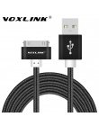 VOXLINK 1 m 2 m 3 m Nylon pleciony drut linia 30 pin metalowa wtyczka do synchronizacji danych kabel USB do ładowania dla iphone