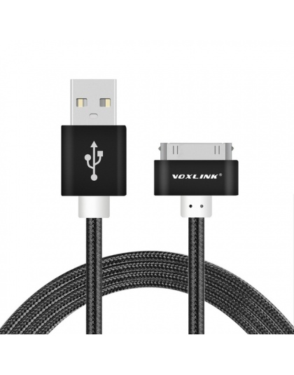 VOXLINK 1 m 2 m 3 m Nylon pleciony drut linia 30 pin metalowa wtyczka do synchronizacji danych kabel USB do ładowania dla iphone