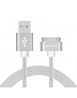 VOXLINK 1 m 2 m 3 m Nylon pleciony drut linia 30 pin metalowa wtyczka do synchronizacji danych kabel USB do ładowania dla iphone