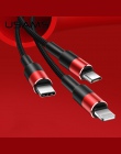 USAMS 3 In1 komórkowy kabel telefoniczny do transmisji danych typu C Micro dla iPhone iPad Samsung kabel do ładowania Microusb U