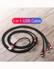 USAMS 3 In1 komórkowy kabel telefoniczny do transmisji danych typu C Micro dla iPhone iPad Samsung kabel do ładowania Microusb U