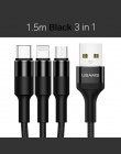 USAMS 3 In1 komórkowy kabel telefoniczny do transmisji danych typu C Micro dla iPhone iPad Samsung kabel do ładowania Microusb U