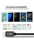 TOPK 1 M (3.28ft) do ładowania danych Micro USB LED cyfrowy napięcia i prądu Nylon pleciony kabel USB dla Samsung Xiaomi LG