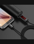 TOPK 1 M (3.28ft) do ładowania danych Micro USB LED cyfrowy napięcia i prądu Nylon pleciony kabel USB dla Samsung Xiaomi LG