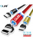 OLAF magnetyczny kabel USB przewód do iPhone'a 7 8 Plus X XR XS Max oświetlenie LED Micro USB typu C kabel do Samsung S8 s9 plus