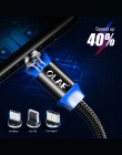 OLAF 1 M magnetyczny kabel ładowania, kabel Micro USB do iPhone XR XS Max X magnes ładowarka kabel USB typu C ładowania LED prze