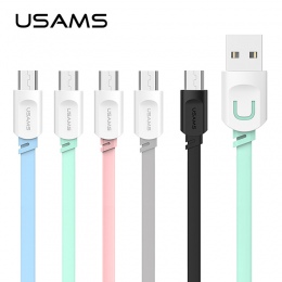 USAMS kabel Micro Usb oryginalny kabel do transmisji danych 1 m akcesoria do telefonów komórkowych microusb kable do Samsung xia